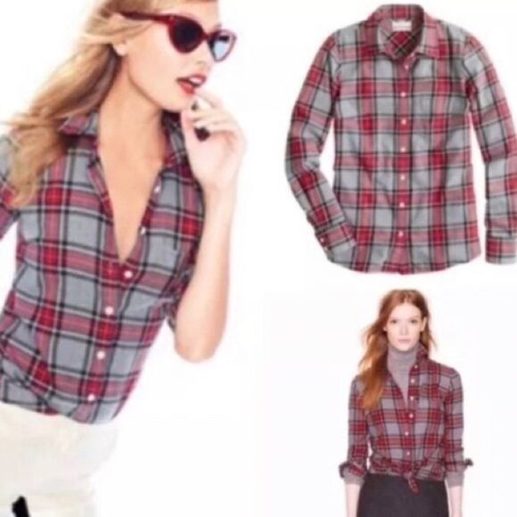 J. crew The‎ Perfect Shirt Flannel Plaid Shirt - Picture 9 of 9